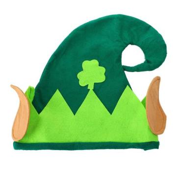 Imagem de Chapéu verde, veludo, trevo, elfo, dia de São Patrício, tamanho adulto