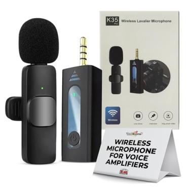 Imagem de Voicebooster Speak Out K35 Pro Microfone de lapela sem fio portátil com clipe para iPhone, Android, laptop – Acessórios de áudio externo USB para podcast, entrevistas, vlogging e viagens