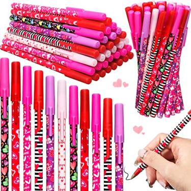 Imagem de Canetas esferográficas para Dia dos Namorados em grande quantidade para feliz dia dos namorados, canetas esferográficas para escritório, material escolar, presentes de aniversário dos namorados, para professores, estudantes, crianças, 0,7 mm (150)