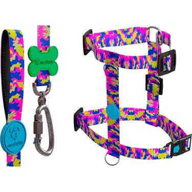 Imagem de Kit H 3 em 1 Com Peitoral H Para Cachorro, Guia Tradicional e QR Code Localizador (Toy, G)