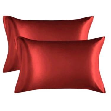 Imagem de Kit 02 Fronhas de Cetim Antifrizz 50x70 (VERMELHO)