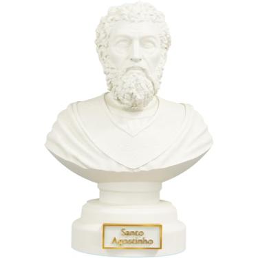 Imagem de Estátua Busto Santo Agostinho de Hipona (Cor Mármore Dourado)