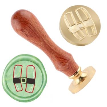 Imagem de Carimbo de lacre de cera de Natal carimbo de latão e uma alça de madeira carimbos cabeça para cartões de natal convites de festa carta envelope cartões de felicitações presentes