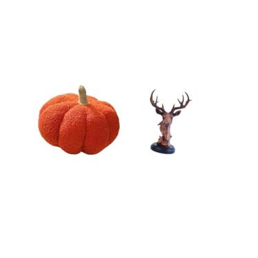 Imagem de Fenteer Almofada de Pelúcia Encantadora em Forma de Abóbora com Cabeça de Animal para Decoração Aconchegante de Sofá E Mesa de Cabeceira No Halloween