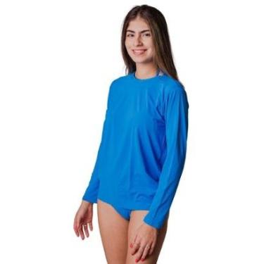 Imagem de Blusa Termica Feminina Protecao Solar Uv50 Segunda Pele Azul Turquesa-Feminino