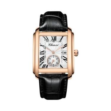 Imagem de Relógio De Quartzo Masculino À Prova d'Água Com Pulseira De Couro, Cal