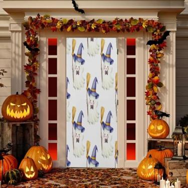 Imagem de Wassud Boo-boos com chapéus de feiticeiro decoração de porta faixa interna externa decoração de casa de varanda grande decoração de porta da frente 96 x 98 polegadas