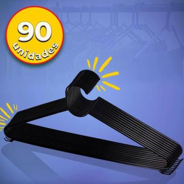 Imagem de Cabide Plástico Kit Polipropileno Premium Maciço Reforçado Com Base Li