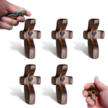 Imagem de VINETEN Cruz Do Meu Coração, Cruz De Madeira, Presente De Encorajamento, Cruz Para Alívio Do Estresse, Cruz De Oração Para As Mãos, Cruz De Bolso, Presentes Cristãos Para Mulheres E Brinquedos Inqu