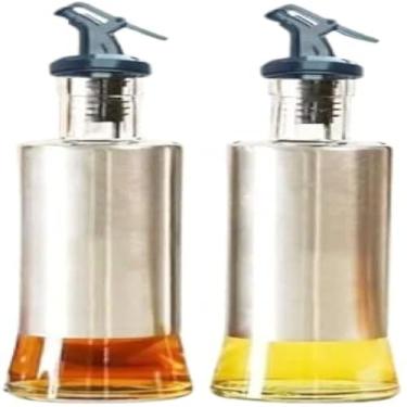 Imagem de Galheteiro Azeite Vinagre 300 Ml Vidro Aco Inox Dosador