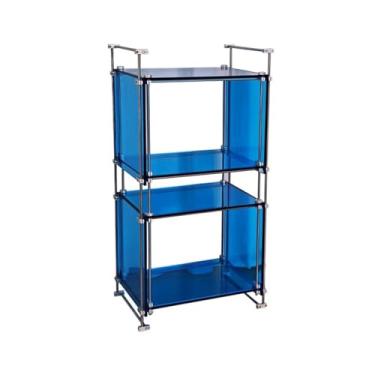 Imagem de Suporte para armazenamento de CDs Suporte para discos de vinil em acrílico com estrutura aço inoxidável para CDs, álbuns, livros e revistas