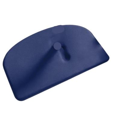 Imagem de Tapete de banheiro semicircular de flanela macia - Tapete de chuveiro absorvente antiderrapante (azul, 40 cm x 60 cm)
