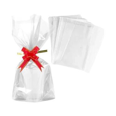 Imagem de Sacos De Celofane Transparentes Para Presentes, Pacotes De 20, 50 E 10