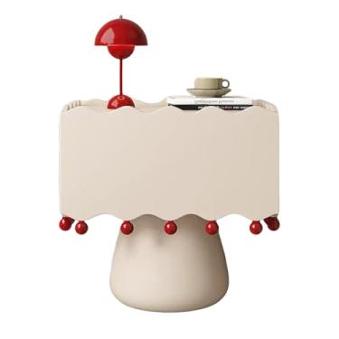 Imagem de Mesa de cabeceira com gavetas, mesa lateral moderna com acabamento em couro sintético, mesa de extremidade, mesas laterais de cama, armário de cômoda de madeira, mesa de canto moderna grande para