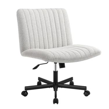 Imagem de Cadeira de Escritório Ergonômica com Rodas Giratórias, Estofado Acolchoado Grosso, Altura Ajustável, Confortável para Trabalho Home Office e Estudo, Uso Interior (Cinza)