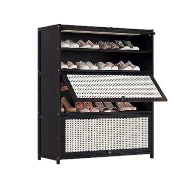 Imagem de Armário de sapatos, organizador de armazenamento de sapatos para entrada, prateleira de sapatos sem bambu, armário de armazenamento portátil para sapato, para corredor, sala de estar, quarto (60 cm