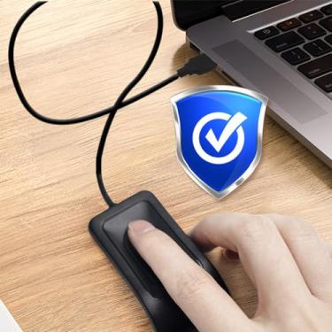 Imagem de Leitor de Impressão Digital USB Scanner Biométrico Desktop Operação com Senha para PC Notebook