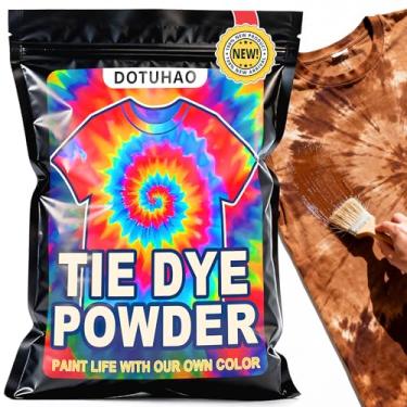 Imagem de DOTUHAO Tie Dye em pó, tintura de tecido marrom, corantes para roupas, corantes criativos para roupas, perfeitos para artes e artesanato, arte em tecido DIY (marrom, 113 g)