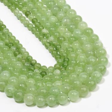 Imagem de Yochus 60 contas de pedra lisa redonda de olivina verde para fazer pulseiras, contas de pedras preciosas naturais de 6 mm para fazer joias, colar e brinco DIY