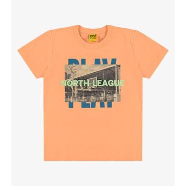 Imagem de Camiseta Meia Malha Infantil Rovi Kids Laranja, 8, Laranja