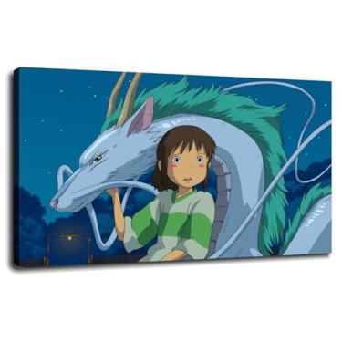 Imagem de Impressão em tela de arte de parede de dragão chinês Hayao pôster para casa conjunto de 1 decorações com moldura 33.0 cm x 20.3 cm