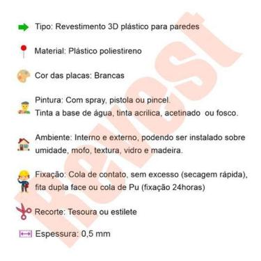 Imagem de 32 Placas Revestimento 3D De Parede Plastico 50X50Cm Pétalas