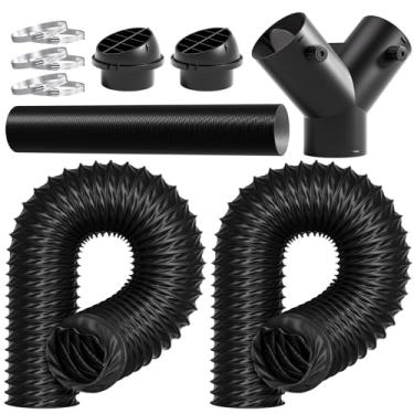 Imagem de Hg Power Kit de dutos de aquecedor a diesel de 75 mm, mangueira flexível de nylon de ar quente de 7,6 cm com conector Y/ventilação/tubo de escape para aquecedor de estacionamento RV 2/5/8kw acessórios