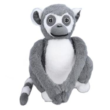 Imagem de Cuofyunl brinquedo de macaco de pelúcia fofo braços longos pendurados macio decoração de casa macaco brinquedo de pelúcia para cortinas (Cinza)