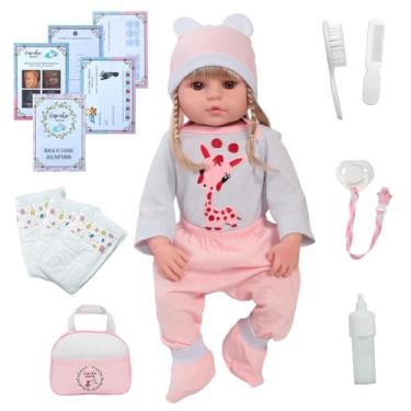 Imagem de Bebê Reborn Boneca Realista Loira 46cm Bolsa Acessórios