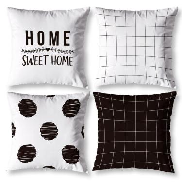 Imagem de Kit 4 Capas Almofada Para Sala 40Cm X 40Cm Estampadas Sweet