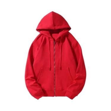 Imagem de Moletom Feminino Oversized Com Capuz De Fleece Quente Com Zíper Moda C