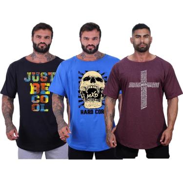Imagem de Kit 3 Camisetas Morcegão Masculina MXD Conceito Fitness Academia Musculação-Masculino