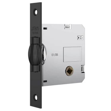 Imagem de Fechadura Nice 1025 Com Trinco Rolete E Roseta Quadrada Black Para Banheiro - 40881 - Stam