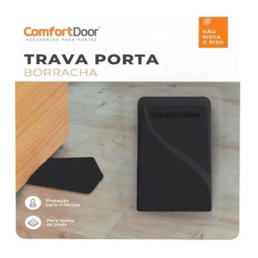 Imagem de Prendedor Fixador Trava Portas Borracha Preto ComfortDoor