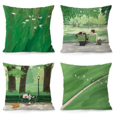 Imagem de Conjunto de fronhas, desenho animado desenhado à mão, parque, inspirad
