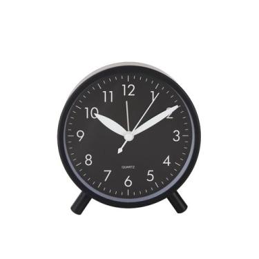 Imagem de Despertador: movimento de quartzo silencioso analógico preto moderno -