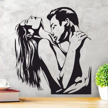 Imagem de Adesivos de parede Casal romântico se beijando em PVC 25x30cm - yiweis