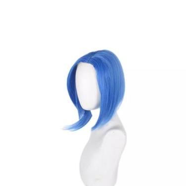 Imagem de Peruca de cosplay curta Blue Bob sintética para fantasia de anime - yi