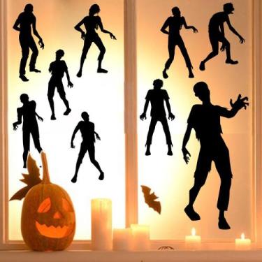 Imagem de Adesivos de parede Halloween Zombie Silhouette PVC 40x57cm - yiweisai