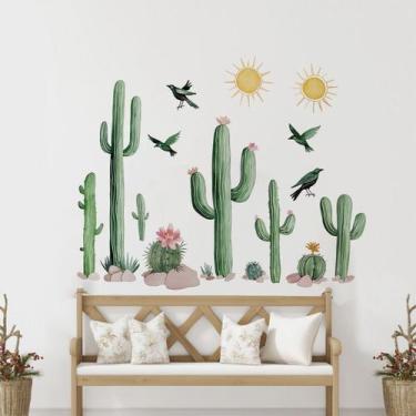 Imagem de Adesivos de parede Cactus and Tropical Plants PVC 71x113cm - yiweisai