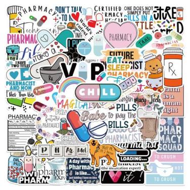 Imagem de Pacote de adesivos Doctor Theme, 50 unidades, à prova d'água, para ado