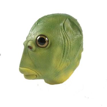 Imagem de Máscara Latex Green Fish Monster para Halloween ou Cosplay - yiweisai
