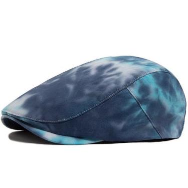 Imagem de Chapéu unissex Tie Dye Flat Cap Gatsby Newsboy de algodão vintage - Yi