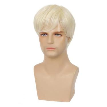 Imagem de Peruca de cosplay genérica curta, loira, 30 cm, resistente ao calor, m