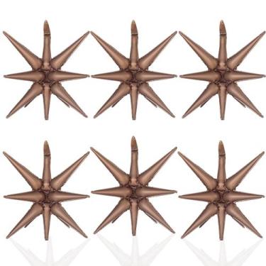 Imagem de Balões metalizados LAIAMER 14 pontas Star 4D Starburst Cone x6 Brown