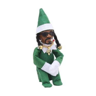 Imagem de Enfeite de boneca elfa de Natal Snoop On A Stoop 30 cm verde - Gloome 