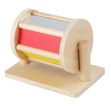 Imagem de Brinquedo de tambor giratório, arco-íris de madeira para bebês de 6 a 