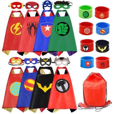 Imagem de Conjunto de capas de super-heróis Costume RioRand Kids Dress Up, 8 peç