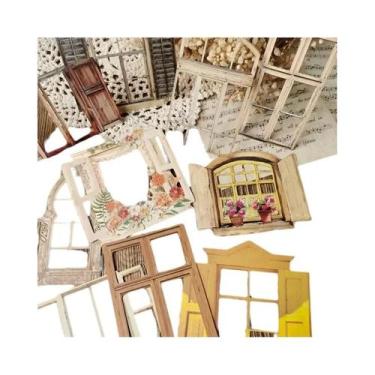 Imagem de Adesivos Vintage De Corte a Laser Para Portas E Janelas, 10 Peças, Par