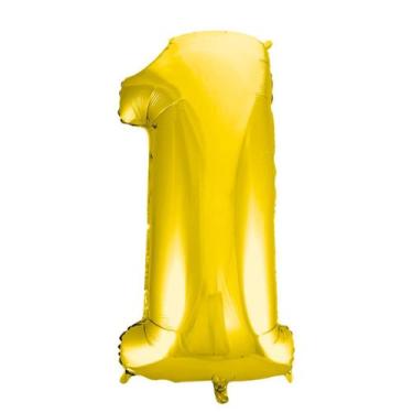 Imagem de Balão Metalizado Número Dourado - 70cm - Extra Festas, 1